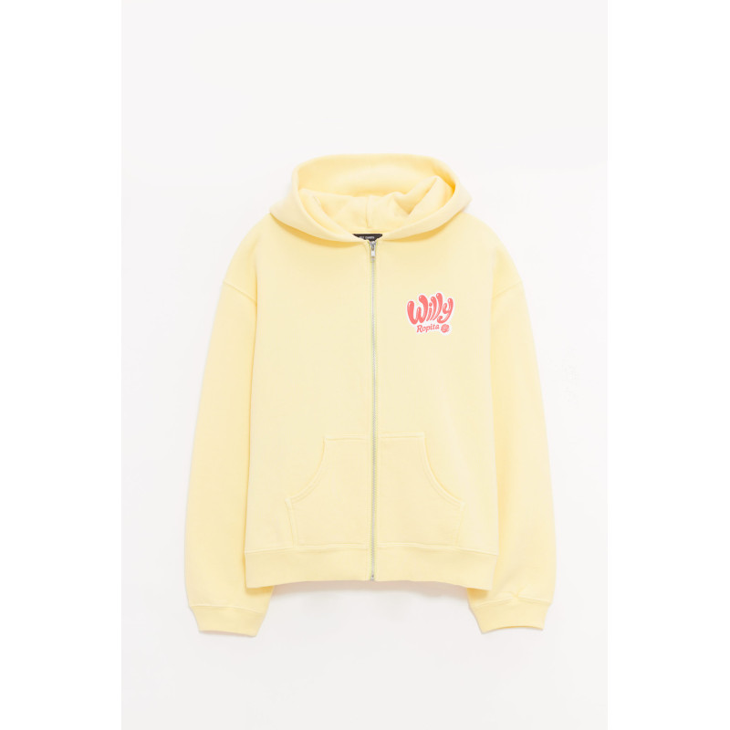 WILLY CHAVARRIA BUTTER WILLY ROPITA SHRUNKEN ZIP UP HOODIE